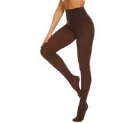 DUCMODA Collant Femme Taille Haute 80 denier Doux Semi Opaque Extensible marron xl-xxl