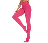 DUCMODA Collant Femme Taille Haute 80 denier Doux Semi Opaque Extensible rose vif,m