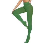 DUCMODA Collant Femme Taille Haute 80 denier Doux Semi Opaque Extensible Vert herbe s
