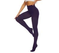 DUCMODA Collant Femme Taille Haute 80 denier Doux Semi Opaque Extensible violet,m