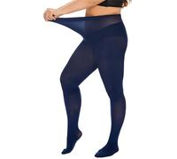 DUCMODA Collant Grande Taille pour Femme Doux Curvy Taille Haute Semi Opaque,bleu marine XXL
