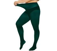 DUCMODA Collant Grande Taille pour Femme Doux Curvy Taille Haute Semi Opaque,vert foncé XL