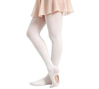DUCMODA Collants de Danse pour les Filles Convertible Collant pour Ballet Convertible 1 paire blanc,104-116