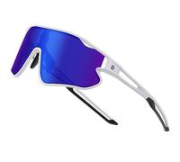 DUCO DK268 Lunettes de soleil légères pour enfant garçon/fille avec cadre TR90, UV400, pour le sport, le cyclisme, le baseball, blanc/bleu, 64