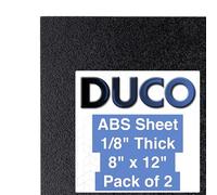 Duco Lot de 2 feuilles de plastique ABS fabriquées aux États-Unis de 0,3 cm d'épaisseur 20,3 x 30,5 cm - Lot de 2 panneaux thermoplastiques noirs - Panneaux ABS texturés et moulables à la chaleur pour