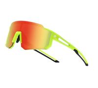 DUCO Lunettes de soleil polarisées pour jeunes garçons filles sport cyclisme ombre cadre léger UV400 enfant garçon fille baseball lunettes de soleil DK310, cadre vert fluo, noir, lentille orange