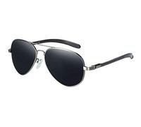 DUCO Lunettes de soleil pour homme - Lunettes d'aviateur polarisées - Cadre en métal - Lunettes de soleil pour femme - Lunettes de soleil aviateur UV400 - 3025S, gris, 52