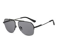 DUCO Lunettes de soleil rétro pour hommes et femmes Lunettes de soleil non polarisées pour la conduite DC3035, Cadre noir, lentille grise, 60