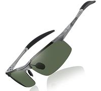 Duco Lunettes de sport pour homme - Lunettes de soleil polarisées - Monture ultra légère en alliage d'aluminium et de magnésium - Protection UV400 - Lunettes de soleil pour hommes 8177S, 40mm x 64mm x