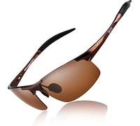 DUCO Mens Sports gepolariseerde zonnebril voor golfvissen Rijden UV400 bescherming Zonnebrillen 8177s (bruin)