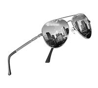 DUCO Nouveau Design Lunettes de soleil Classique Rétro Style Lunettes de Soleil Polarisées en Miroir Filtre Catégorie 3 CE 3025K (Gunmetal)