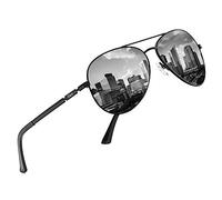 DUCO Nouveau Design Lunettes de soleil Classique Rétro Style Lunettes de Soleil Polarisées en Miroir Filtre Catégorie 3 CE 3025K (Noir)