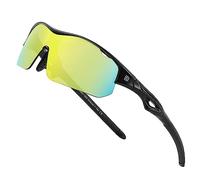 DUCO Sports Jeunes Lunettes de soleil de baseball pour enfants incassables Cadre TR90 Lunettes de soleil légères pour garçons et filles DK261, Monture noire, monture noire, verres Revo orange, 63