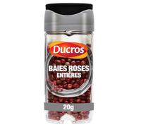 DUCROS - Baies Roses Entières au Goût Fruité et Épicé, Idéales pour Relever Vos Plats (Flacon 20g) - Le Lot De 4