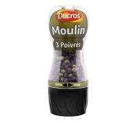DUCROS - Moulin Pratique de Poivre Mélangé, Saveur Intense et Aromatique pour Assaisonnement Parfait (34g) - Le Lot De 3