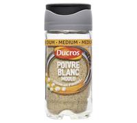 DUCROS - Poivre blanc moulu Force 8, Saveur Intense et Équilibrée pour Vos Plats (Flacon 36 g) - Le Lot De 4