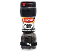 DUCROS - Poivre Noir en Grains Aromatique pour Rehausser Vos Plats, Texture Croquante (Flacon 28g) - Le Lot De 3