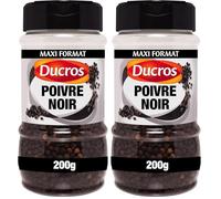 DUCROS - Poivre Noir Grains 200 g (Lot de 2)