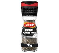 DUCROS - Poivre Noir Intense Force 6 pour Assaisonnement Parfait, Grains Aromatiques en Moulin (28g) - Le Lot De 4