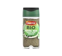 DUCROS - Poivre Noir Moulu Bio, Saveur Intense et Aromatique pour Relevés Gourmands (Flacon 43g) - Le Lot De 3
