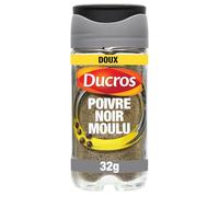DUCROS - Poivre Noir Moulu Doux Force 5, Saveur Intense et Aromatique pour Vos Recettes (Pot 32g) - Le Lot De 3