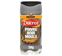 DUCROS - Poivre Noir Moulu Intense Force 8, Arôme Puissant et Saveur Authentique (Flacon 38g) - Le Lot De 4