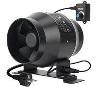 DUCTURBO Extracteur d'air 100mm Réglable,Ventilateur de Conduit, Ventilateur d'extraction Max. 275 m³/h avec Contrôleur de Vitesse Variable