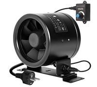 DUCTURBO Extracteur d'air 125mm Réglable,Ventilateur de Conduit, Ventilateur d'extraction Max. 280 m³/h avec Contrôleur de Vitesse Variable