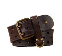 DUddTTW Ceinture Classique en Cuir de Vache pour Hommes, Double Boucle ardillon, 4mm d'épaisseur, Ceinture Sauvage pour Toutes Les Occasions