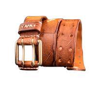 DUddTTW Ceinture Vintage en Cuir de Vache Pleine Fleur pour Hommes, Ceintures en Cuir pour Hommes, Ceintures à Double Griffe en détresse, Ceintures réglables pour Hommes