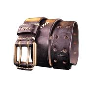 DUddTTW Ceinture Vintage en Cuir de Vache Pleine Fleur pour Hommes, Ceintures en Cuir pour Hommes, Ceintures à Double Griffe en détresse, Ceintures réglables pour Hommes