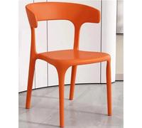 DUddTTW Chaises de Salle à Manger en Plastique, chaises de Cuisine empilables avec Dossier, capacité de Charge de 400 kg, chaises de Salle à Manger Classiques et Confortables(Oranje)