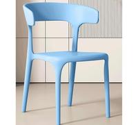 DUddTTW Chaises de Salle à Manger en Plastique, chaises de Cuisine empilables avec Dossier, capacité de Charge de 400 kg, chaises de Salle à Manger Classiques et Confortables(Light Blue)