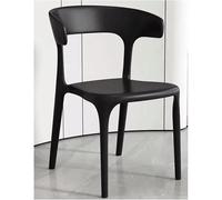 DUddTTW Chaises de Salle à Manger en Plastique, chaises de Cuisine empilables avec Dossier, capacité de Charge de 400 kg, chaises de Salle à Manger Classiques et Confortables(Svart)