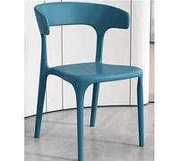 DUddTTW Chaises de Salle à Manger en Plastique, chaises de Cuisine empilables avec Dossier, capacité de Charge de 400 kg, chaises de Salle à Manger Classiques et Confortables(Blauw)