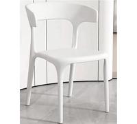 DUddTTW Chaises de Salle à Manger en Plastique, chaises de Cuisine empilables avec Dossier, capacité de Charge de 400 kg, chaises de Salle à Manger Classiques et Confortables(Wit)