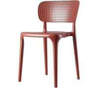 DUddTTW Chaises de Salle à Manger en Plastique, Style créatif, empilables, for Cuisine, avec Dossier Ouvert, Confortables(Rot)