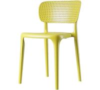 DUddTTW Chaises de Salle à Manger en Plastique, Style créatif, empilables, for Cuisine, avec Dossier Ouvert, Confortables(Geel)