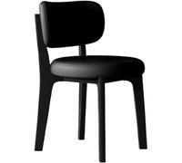DUddTTW Chaises de Salle à Manger Modernes en Cuir avec Coussins et Pieds en Bois, chaises de Salle à Manger Confortables et rembourrées(Svart)