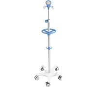 DUddTTW Support de Perfusion en Acier, Porte-Perfusion Mobile, 4 Crochets, Hauteur réglable, avec Repose-Bras.