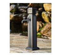 DUddTTW Support de Tuyau de Robinet d'eau antigel de Jardin de Colonne d'eau carrée avec Le Robinet à Double Sortie Fontaine de bâti de Plancher d'alliage de Bouche d'eau extérieure(65x16.5cm)