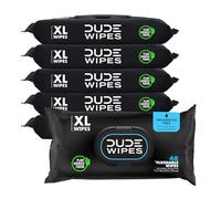 Dude Lingettes humides jetables non parfumées avec de la vitamine E et de l'aloe vera 100% biodégradables Distributeur de 6 paquets de 48 carats par paquet