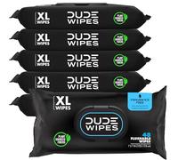 Dude Lingettes humides jetables non parfumées avec de la vitamine E et de l'aloe vera 100% biodégradables Distributeur de 6 paquets de 48 carats par paquet