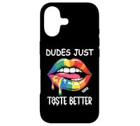 Dudes Just Taste Better Lips Rainbow Gay Pride LGBT LGBTQ+ Coque pour iPhone 17