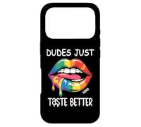 Dudes Just Taste Better Lips Rainbow Gay Pride LGBT LGBTQ+ Coque pour iPhone 17 Pro