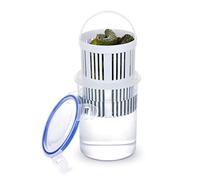 DUDNJC Bocal à cornichons avec insert de passoire, seau de cornichons, pot à cornichons en plastique avec panier de vidange, récipient de rangement pour cornichons pour conserver et conserver les
