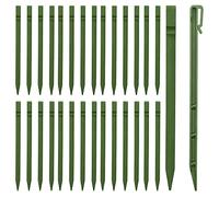 DUDNJC Lot de 30 piquets d'ancrage en plastique robustes, piquets d'ancrage paysager pour maintenir les filets de jardin, les bordures de pelouse et les couvertures contre les mauvaises herbes (vert)