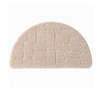 DUDNJC Paillasson Semi-Circulaire antidérapant, Doux au Toucher et Absorption Rapide, Tapis de Douche épais pour Salle de Bain, canaux d'entrée pour fournir Une Protection rembourrée (67x40 cm),Gris