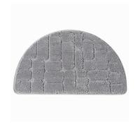 DUDNJC Paillasson Semi-Circulaire antidérapant, Doux au Toucher et Absorption Rapide, Tapis de Douche épais pour Salle de Bain, canaux d'entrée pour fournir Une Protection rembourrée (67x40 cm),Gris