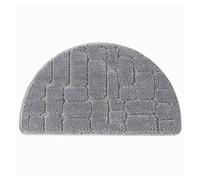 DUDNJC Paillasson semi-circulaire antidérapant, doux au toucher et absorption rapide, tapis de douche épais pour salle de bain, canaux d'entrée pour fournir une protection rembourrée (67x40 cm),Gris
